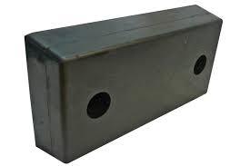 Molded Rubber Bumper - 150 Mm L X 135 W X 300 Mm H | Premium Quality Natural Rubber, Black Color, Includes 3 High Tensile Bolts