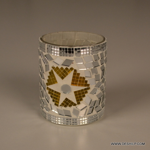 Glass Mosaic Decor Home Purpose Candle Holder