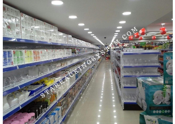 Grocery Store Racks - Powder Coated, Heavy Duty Single Sided Shelves | Supports 100 Kg/day Capacity, Versatile For Various Display Needs