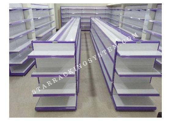 Grocery Store Racks - Powder Coated, Heavy Duty Single Sided Shelves | Supports 100 Kg/day Capacity, Versatile For Various Display Needs