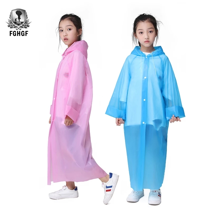 Kids Raincoat - Pvc Material, Length 110cm, Width 55cm | Waterproof, Unisex, Suitable For Ages 5-15, Available In Pink, Purple, Blue, Yellow