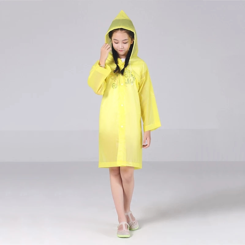 Kids Raincoat - Pvc Material, Length 110cm, Width 55cm | Waterproof, Unisex, Suitable For Ages 5-15, Available In Pink, Purple, Blue, Yellow