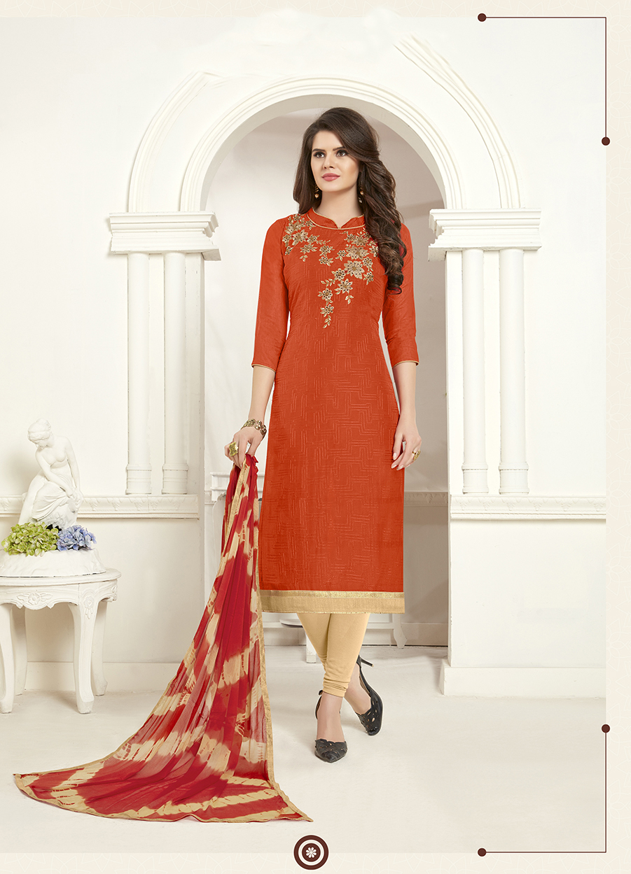 Pink And Sky Blue Fancy Unstitched Dress Material