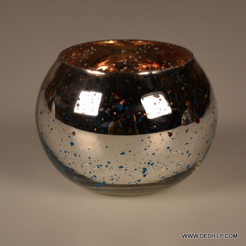 ग्लास सिल्वर स्मॉल टी लाइट कैंडल होल्डर