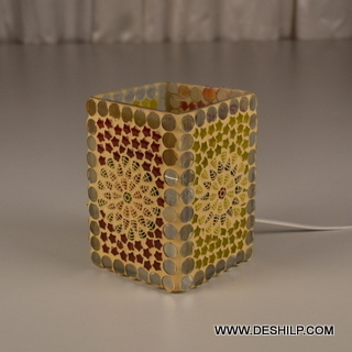 Zariaglow Ethnic Mosaic Glass Desk Lamp - Color: Golden