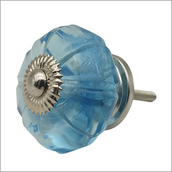 Blue Melon Antique Glass Door Knob - Glass, Brass | Polished, Lightweight Design, Stunning Blue Color, Versatile For Door, Drawer, And Cabinet