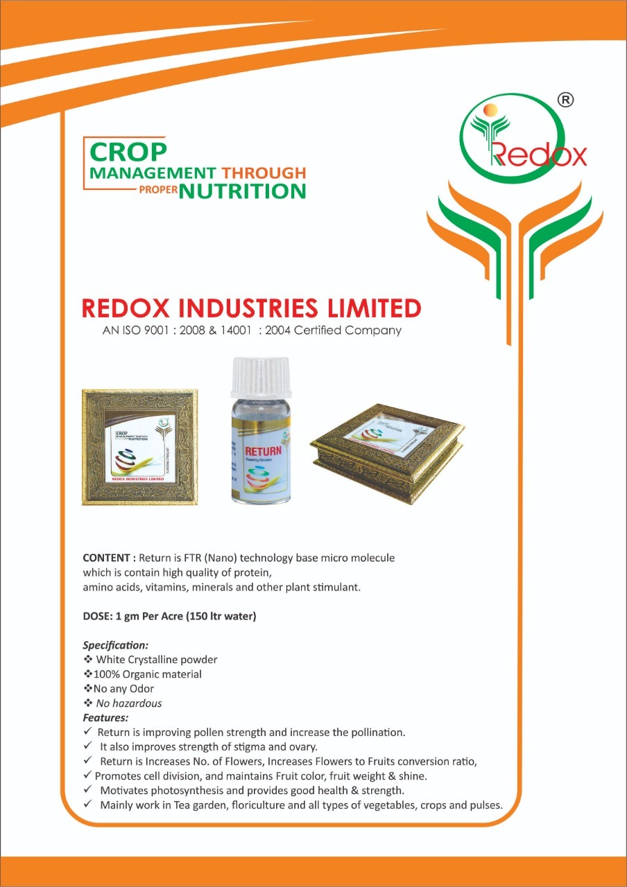 Return Flowering Stimulant - Organic Ftr (Nano) Technology Powder | 1 Gm Per Acre, Quick Release, Safe For All Crop Types