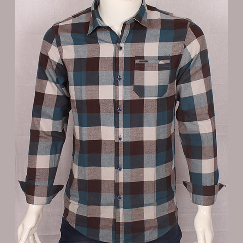 Mens Checks Shirt - Cotton Printed Fabric | Stylish Design for Contemporary Wardrobe, Comfortable Fit for Casual and Semi-Formal Occasions