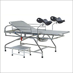 Telescopic Labour Table - Stainless Steel, 2000mm x 800mm x 800mm | 150kg Weight Capacity, 3 Sections, 4 Casters, Armrests & Stirrup Accessories, Footrest Included