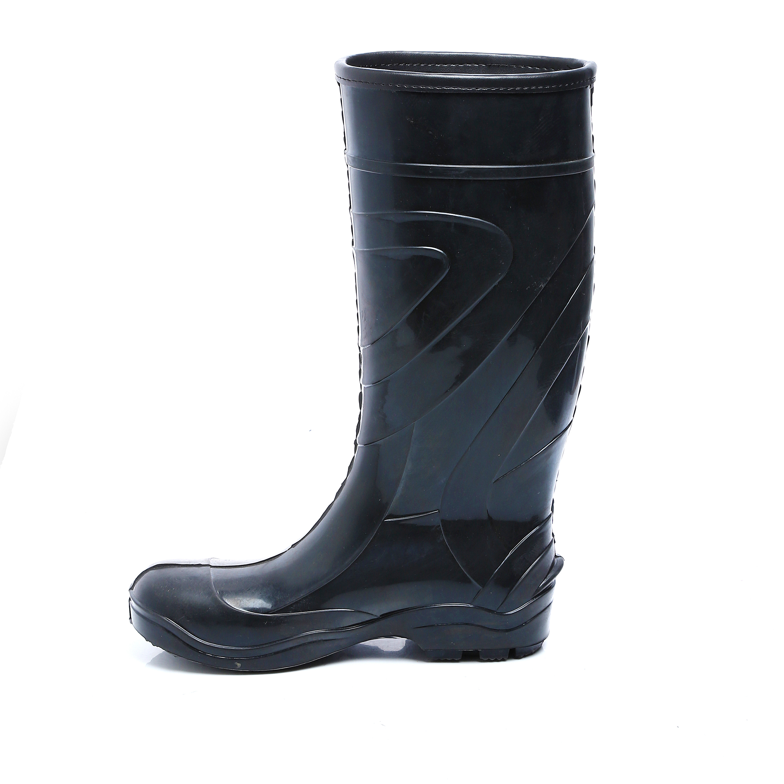 Pvc Mining Gumboots - Material: Leather