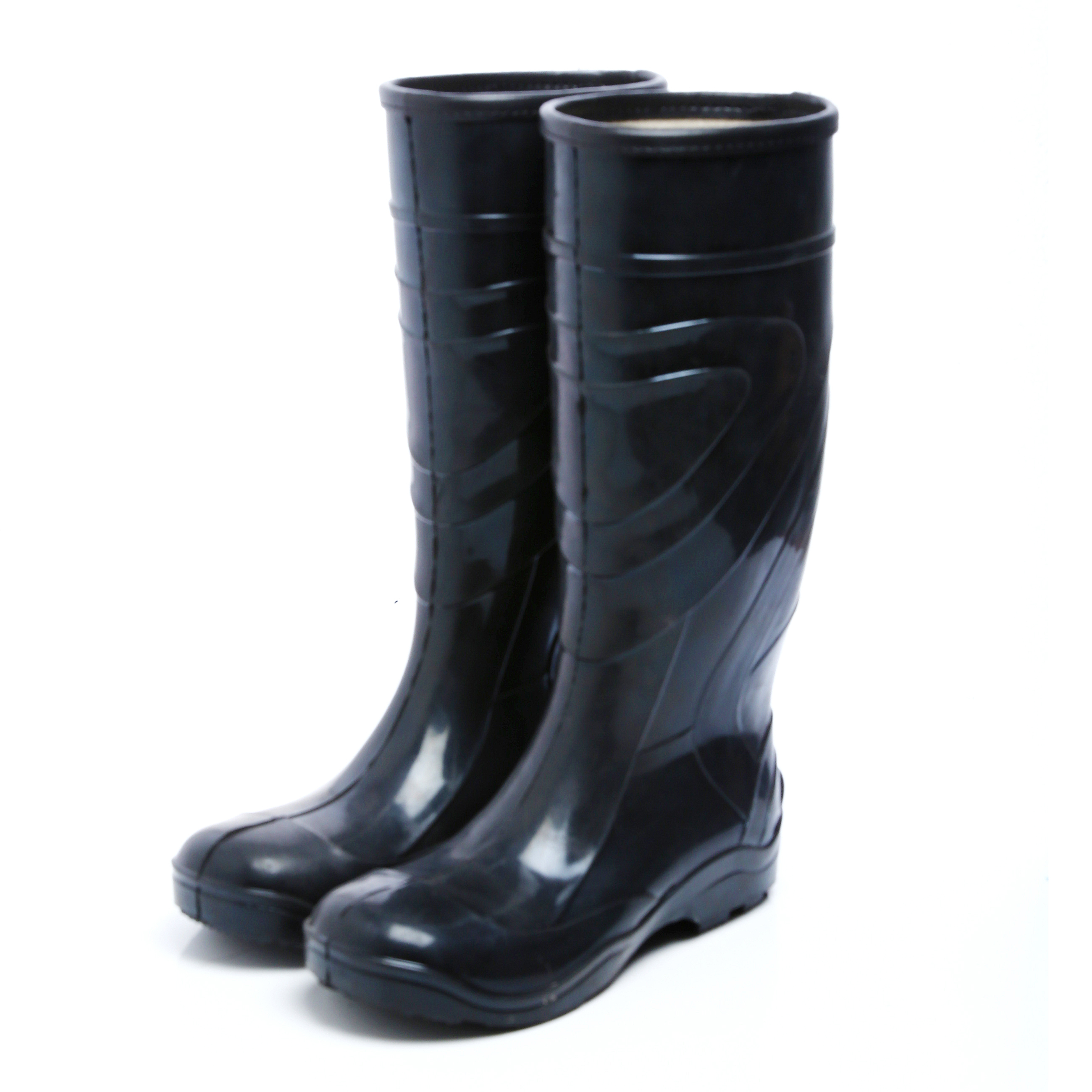 Pvc Mining Gumboots - Material: Leather