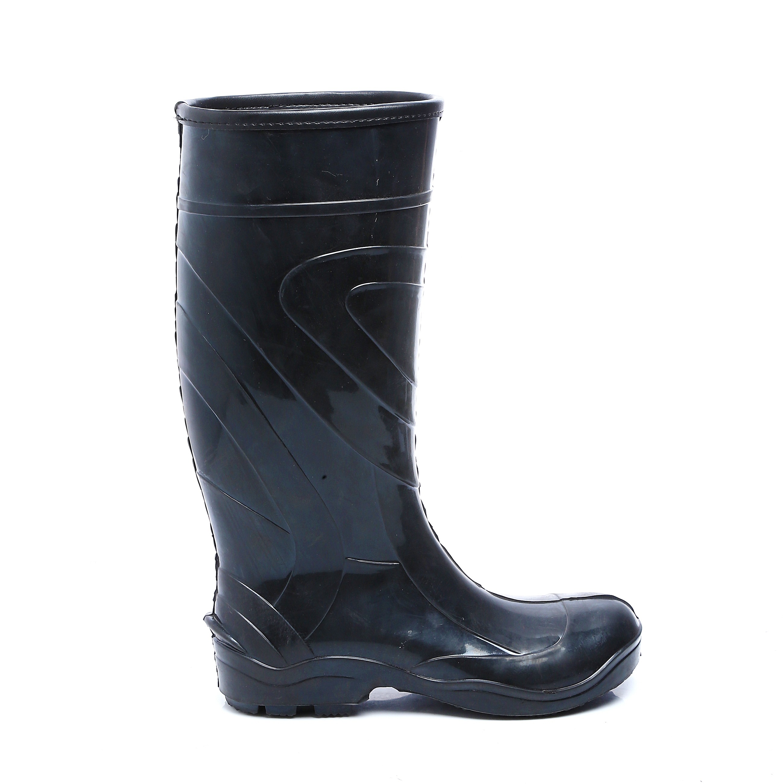 Pvc Mining Gumboots - Material: Leather