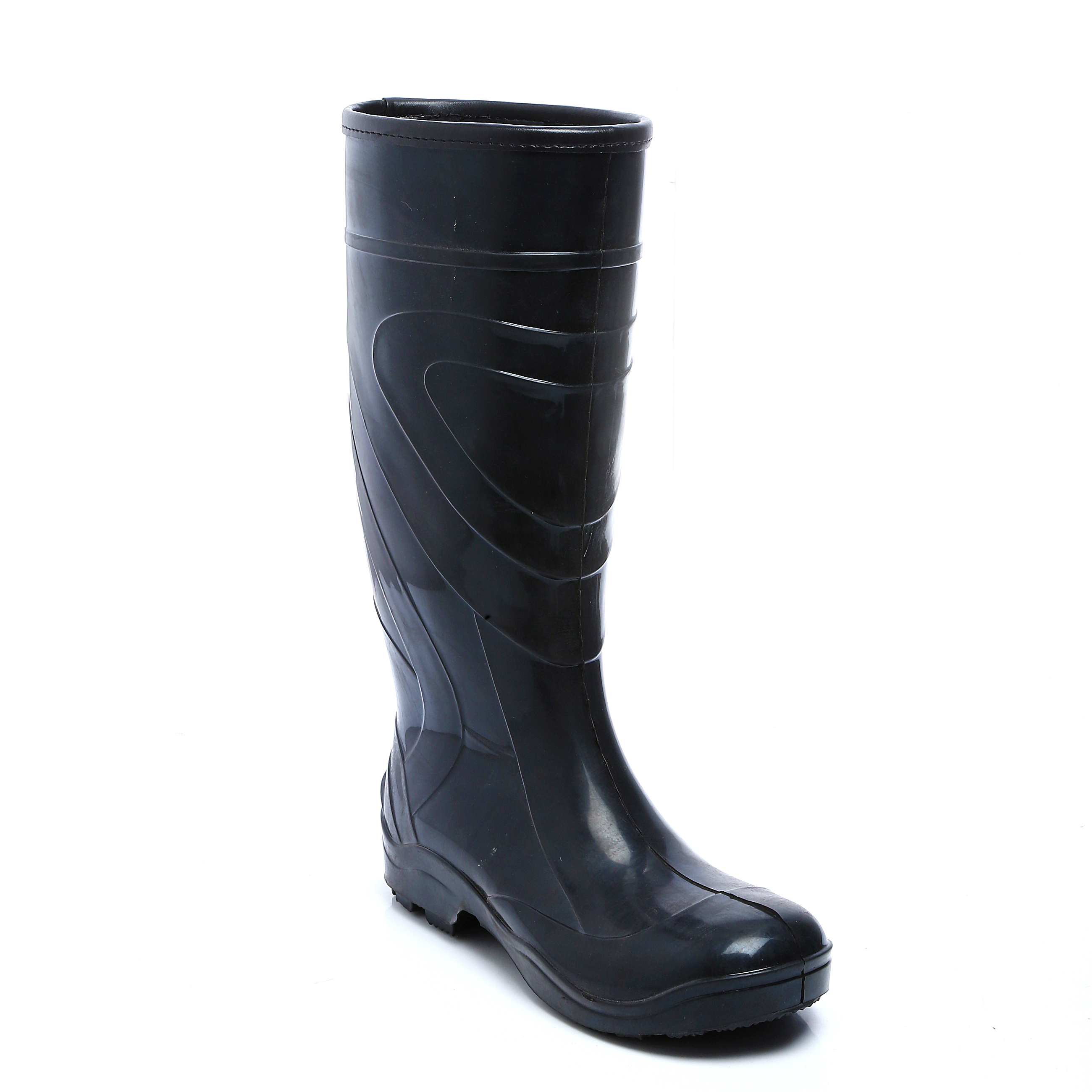 Pvc Mining Gumboots - Material: Leather