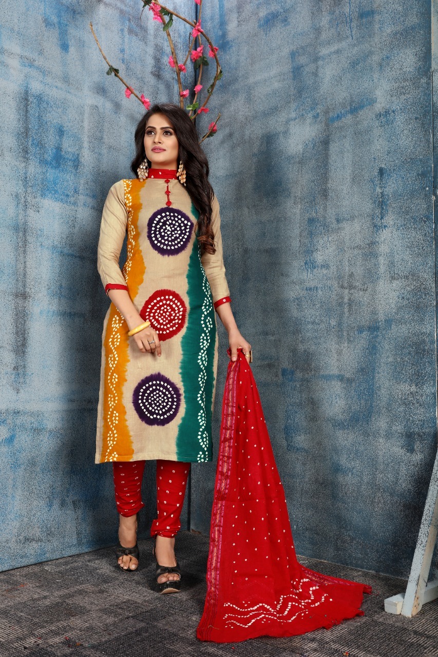 Ladies Pure Cotton Dress Material Bust Size: Bottom-2.10 Meter (M)