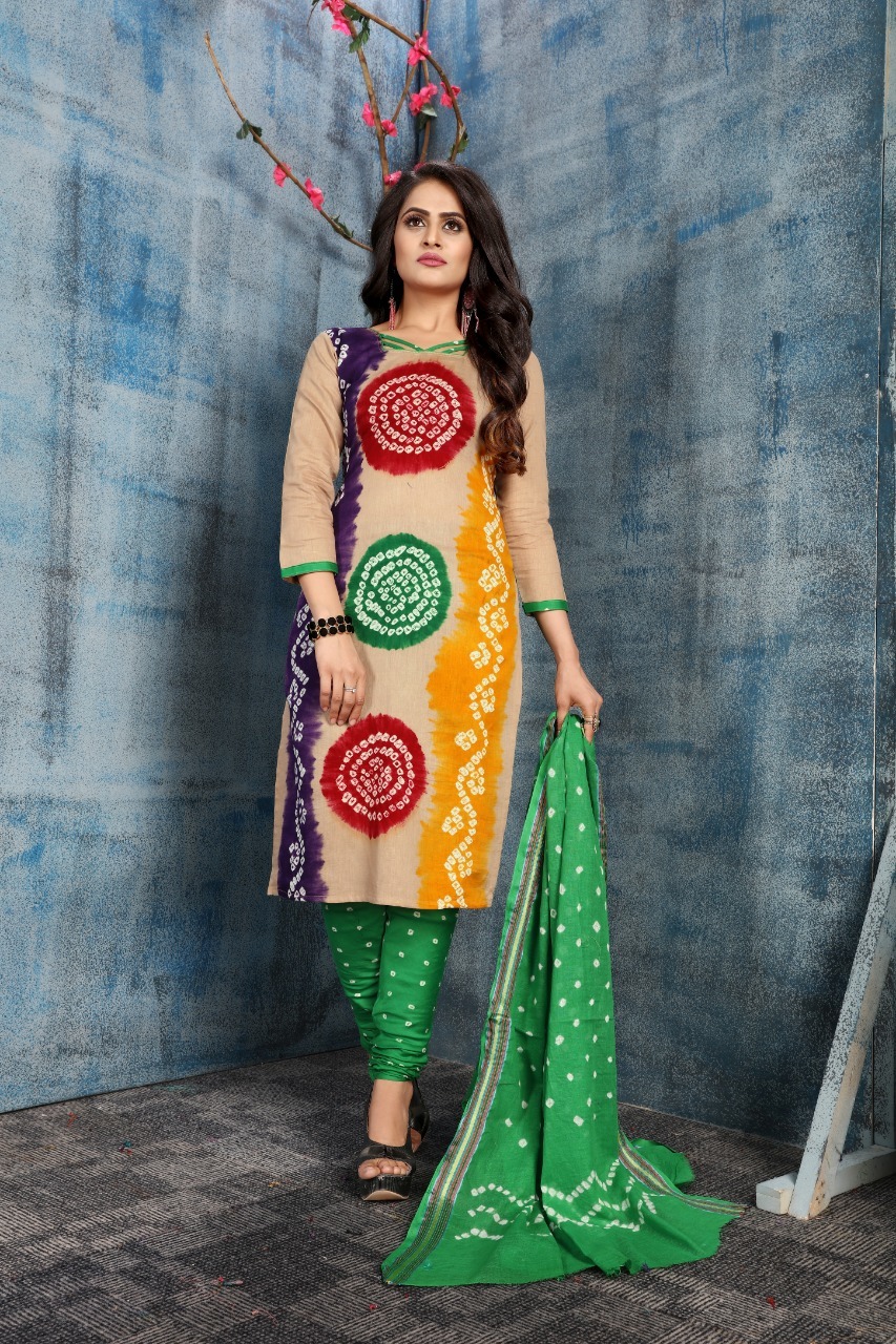 Ladies Pure Cotton Dress Material Bust Size: Bottom-2.10 Meter (M)