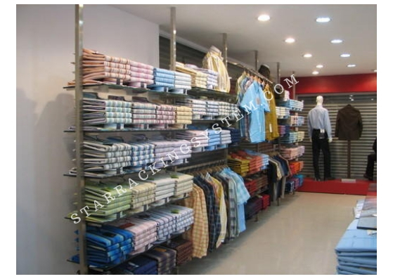 Garments Display Rack - Heavy Duty, Single Sided | Powder Coated Finish, 100 Kg Capacity, Versatile Dimensions