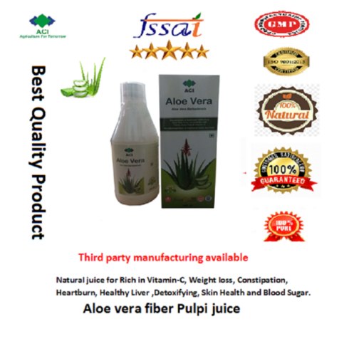 Aloe Vera Plain Juice - Grade A Pure Gel, Nutrient-Rich Herbal Extract for Immunity Boosting and Digestive Health