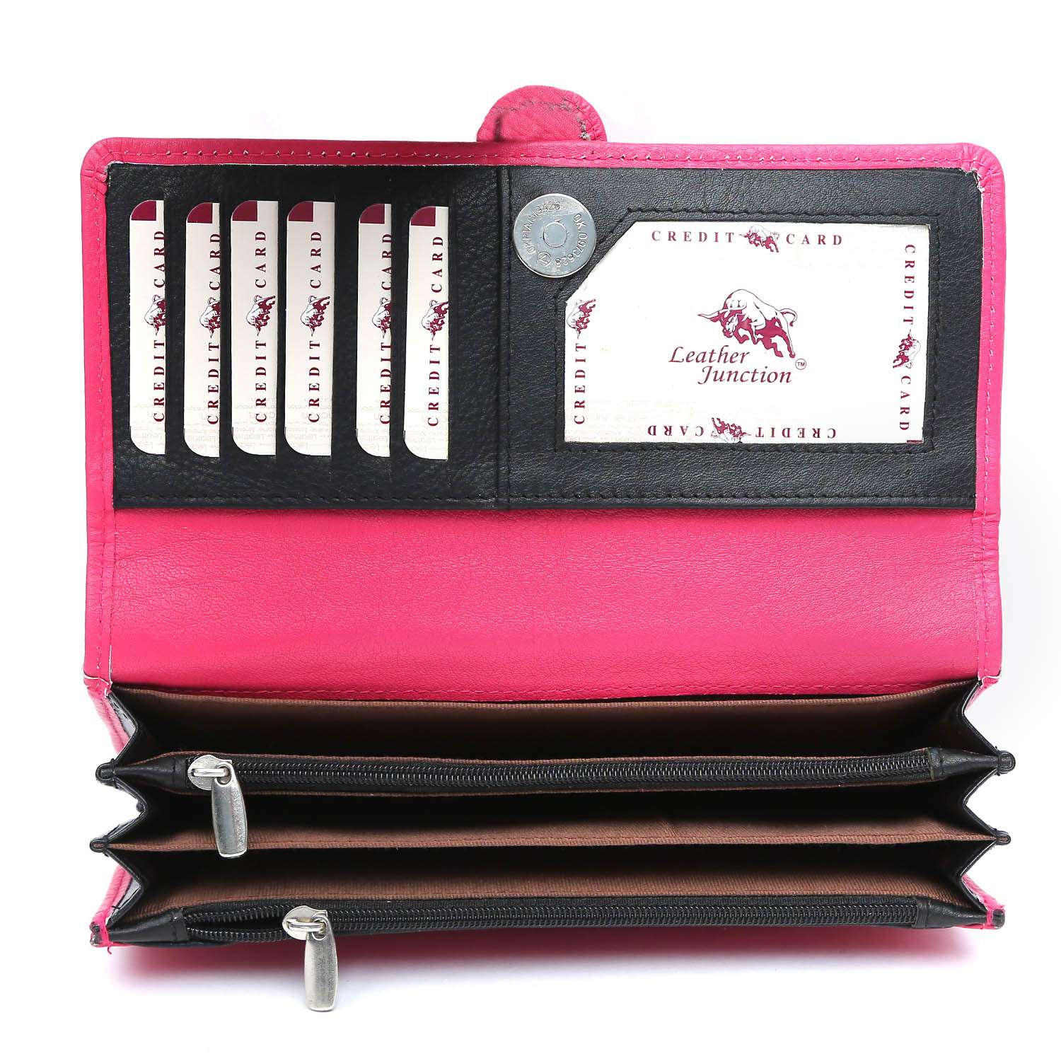 Pink Ladies Leather Clutch Wallet