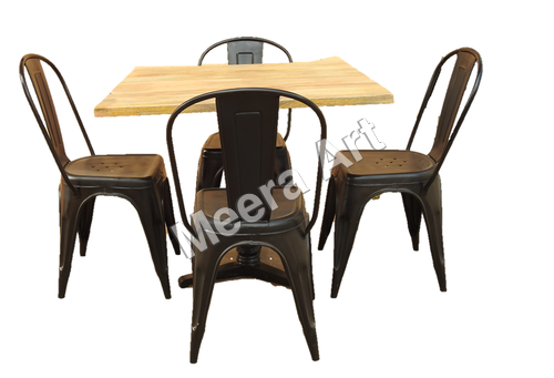 Industrial Dining Table - Stainless Steel | Durable Design, Spacious Surface, Versatile for Various Environments