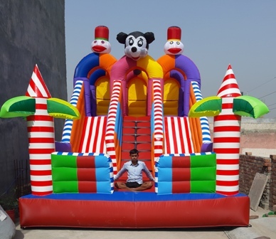 Outdoor Playground Mickey Mouse Sliding Bouncy Castle