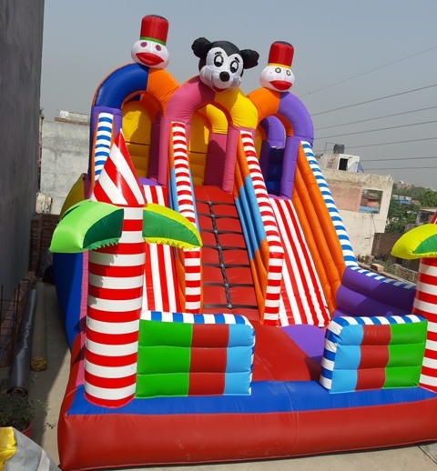 Outdoor Playground Mickey Mouse Sliding Bouncy Castle