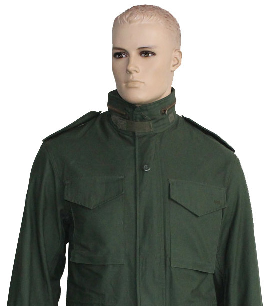 Army Olive Green Military Field Jacket - Material: Cotton