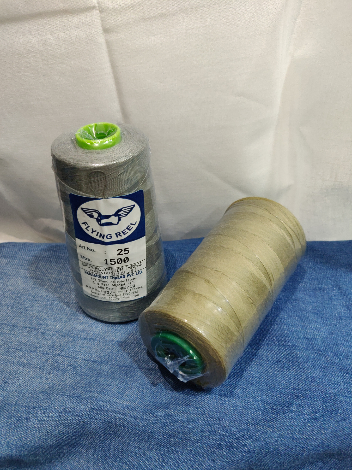 Spun Polyester Thread - 3/1500mtr, Grey | Material: Polyester, Application: Textile & Garment Industries, Yarn Type: Spun, Pattern: Dyed