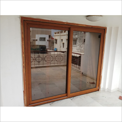 Upvc Sliding Door - Glass, Customized Size, Brown | Sliding Style, Space-saving Design, Ideal For Residential And Commercial Use