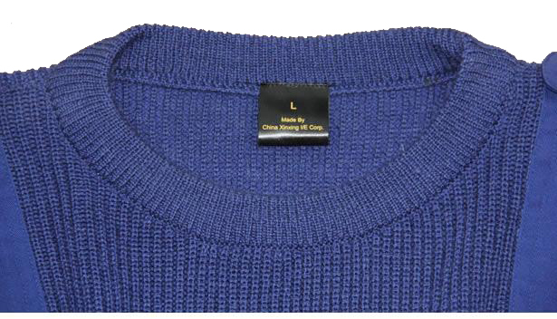 100% Wool Royal Blue Army Sweater Size: Double Extra Small