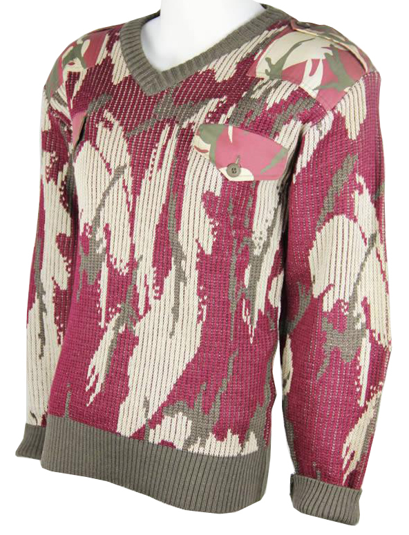 Spring Army Camouflage Wool Pullover