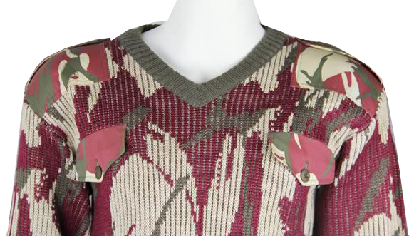 Spring Army Camouflage Wool Pullover