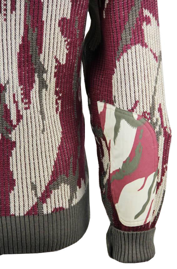 Spring Army Camouflage Wool Pullover