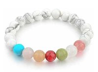 7 चक्र ब्रेसलेट के साथ राउंड ब्रिलियंट कट हॉवलाइट