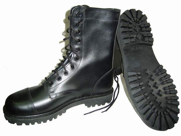 Black Military Goodyear Welted Boot