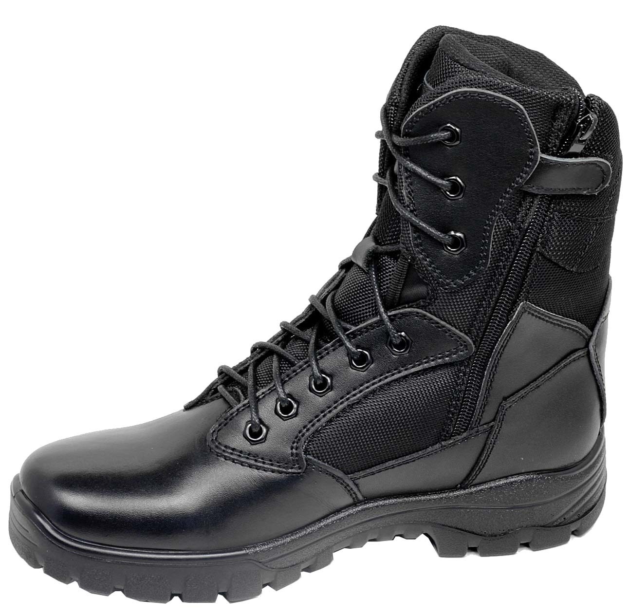 Black Military Pu Rubber Dual Density Sole Tactical Combat Boot