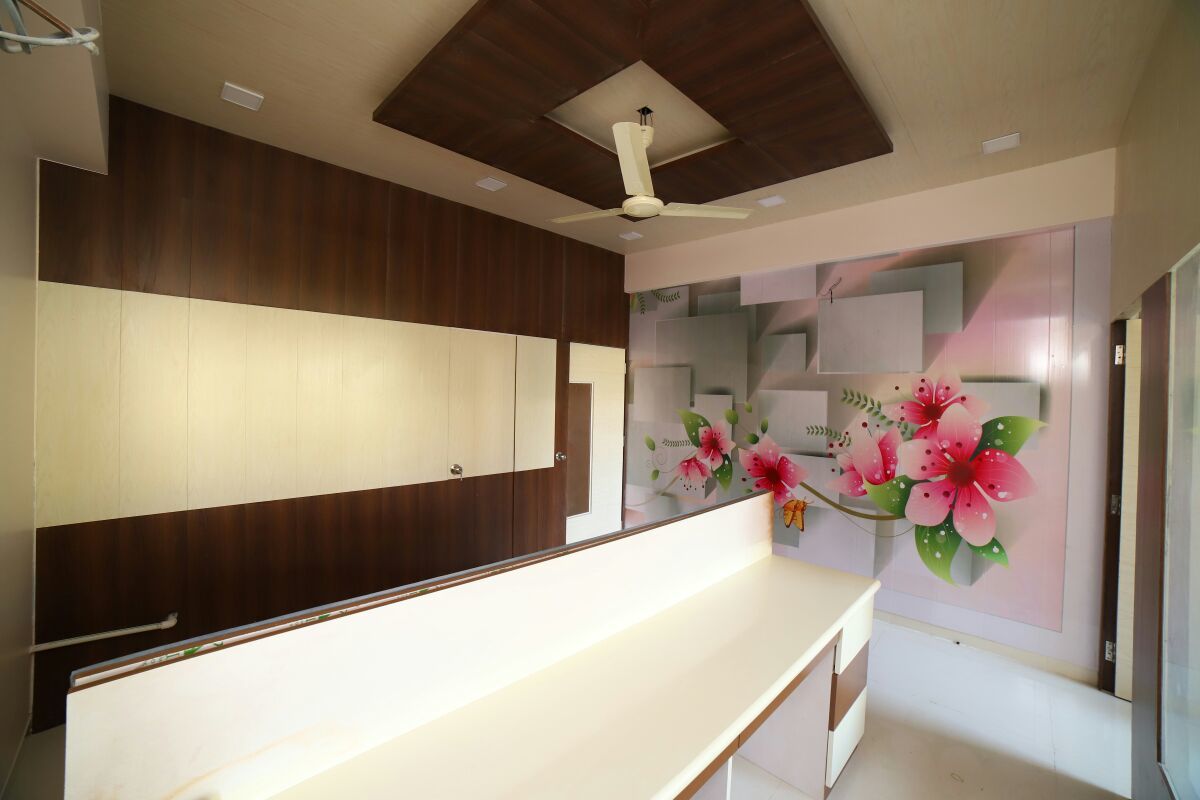 Pvc Flower Digital Design Wall Panel - Color: White