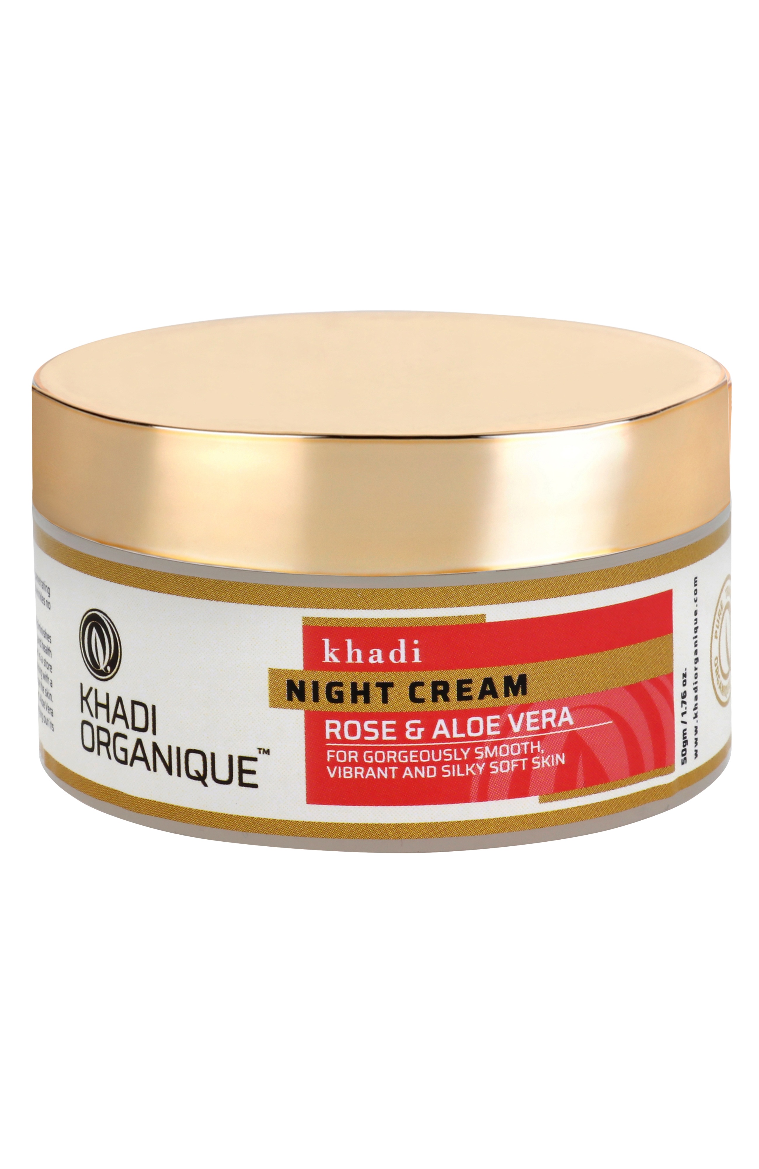 Khadi Organique Night Cream - 50 Gm | Nourishing Formula With Apple Extract, Green Tea, And Essential Oils For All Skin Types, Reduces Signs Of Aging, Boosts Hydration And Radiance