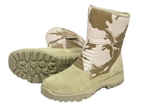 Full Grain Leather Army Camouflage Pu Rubber Dual Density Desert Boots