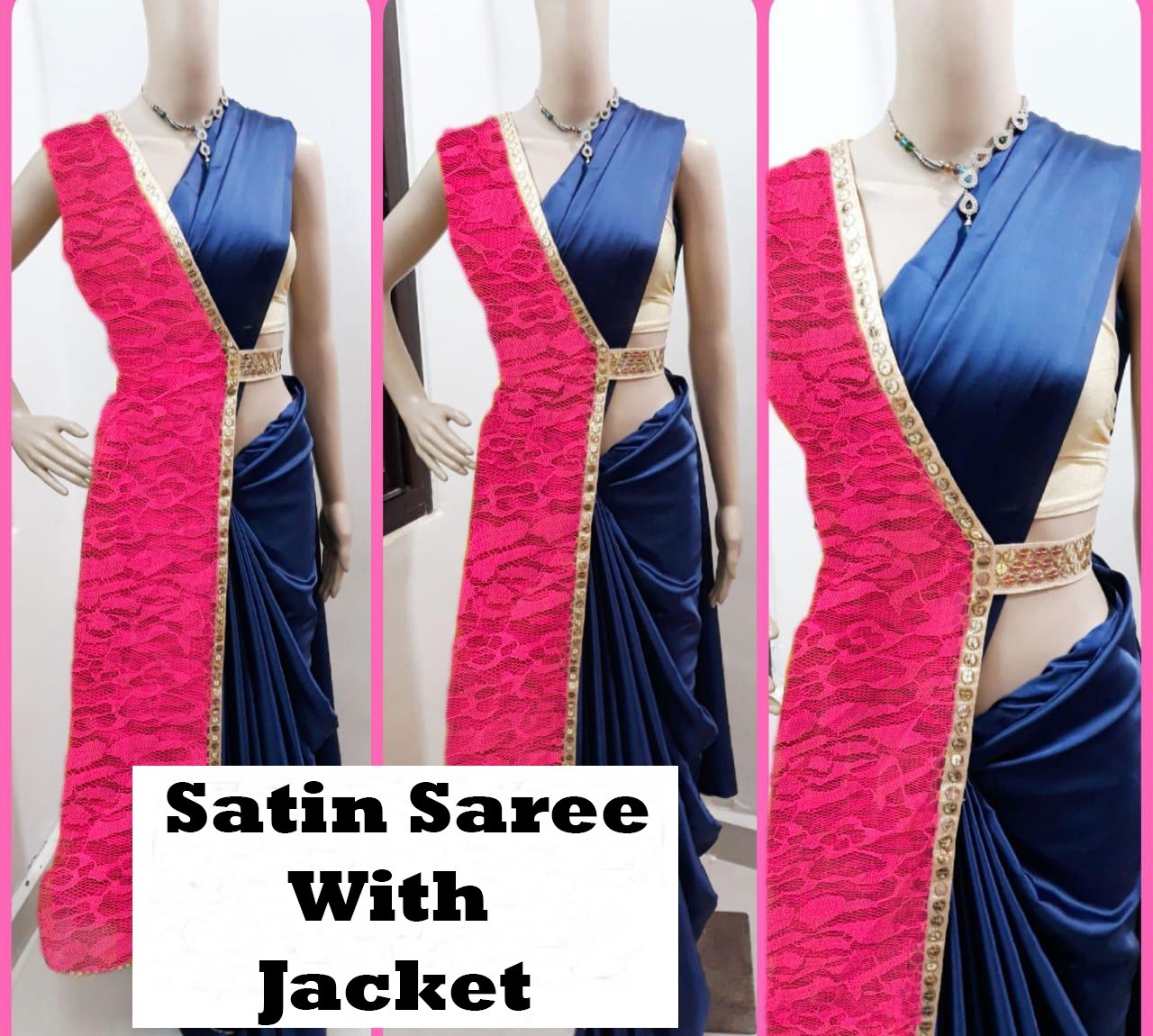 Bollywood Western Satin Saree - 5.5 Mtr Length Multicolor Design | Luxurious Satin Fabric Plain Pattern Ideal For All Seasons