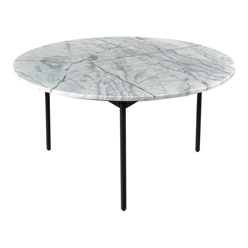 Marble Coffee Table - Wrought Iron & Wood, 60d X 45h Cm | Antique Handmade Artwork, European Design For Living Room