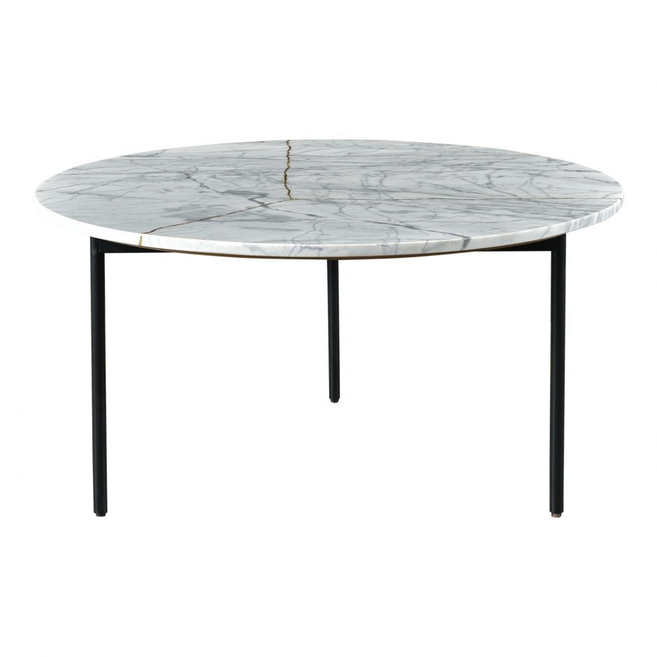 Marble Coffee Table - Wrought Iron & Wood, 60d X 45h Cm | Antique Handmade Artwork, European Design For Living Room