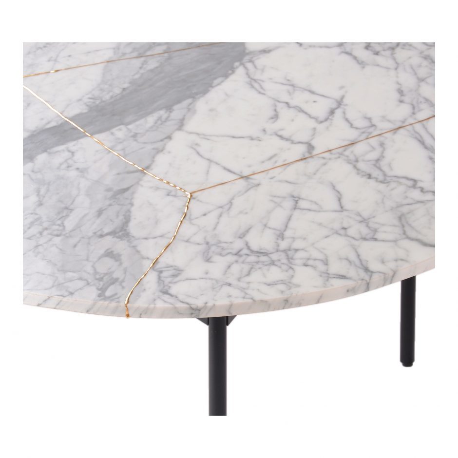 Marble Coffee Table - Wrought Iron & Wood, 60d X 45h Cm | Antique Handmade Artwork, European Design For Living Room