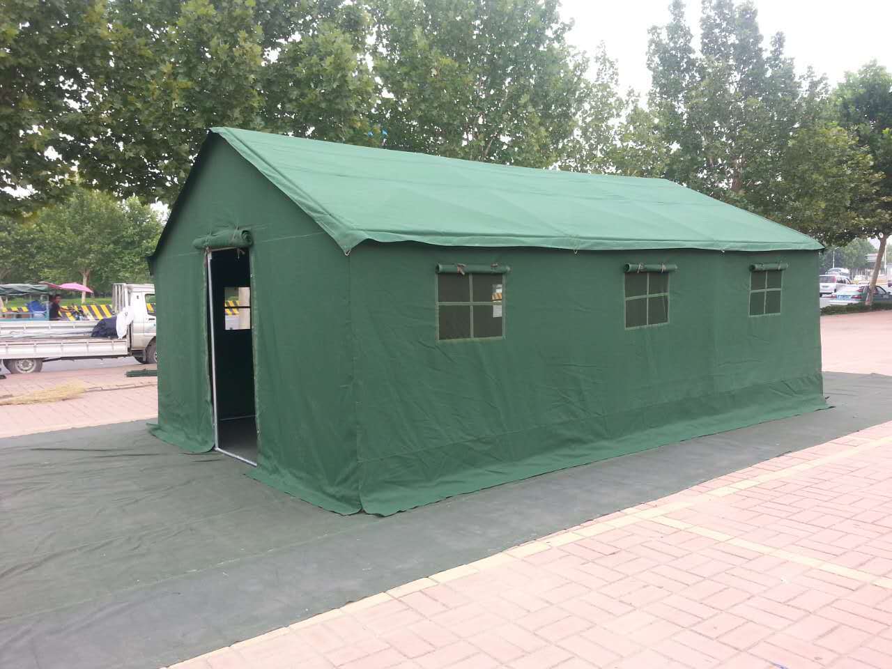 Ghana Army Olive Green Waterproof Military Canvas Tent - 400g Waterproof Coated Ground Sheet, Spacious Design Accommodating Up To 8 People, Reliable Heavy-duty Canvas Fabric