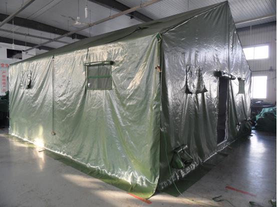 Green Nepal Army Frame Structure Pvc Refugee Tent