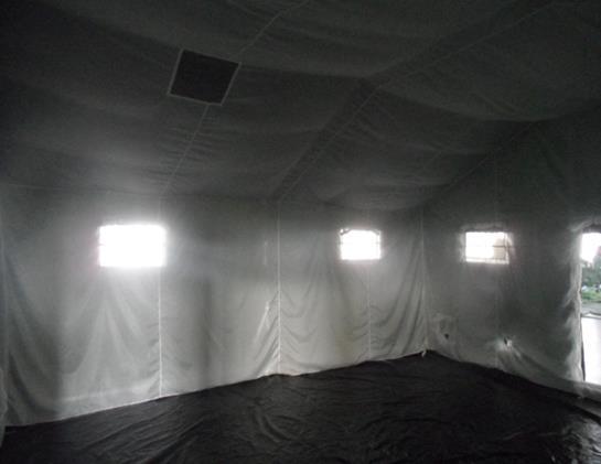 Green Nepal Army Frame Structure Pvc Refugee Tent