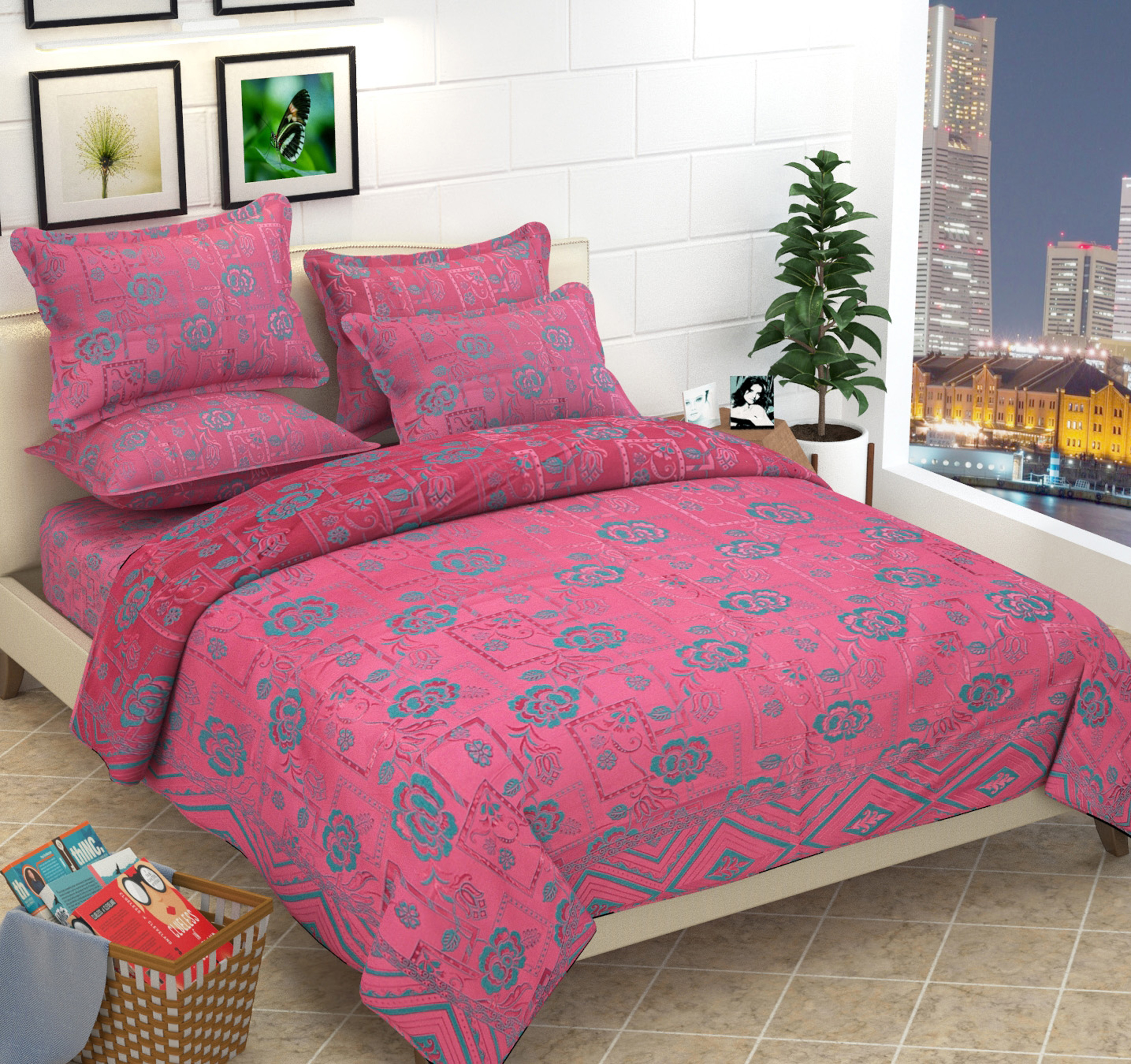 Jacquard Decorative Bedsheets - Woven Cotton Blend, Elegant Home Textile For Bedding And Hotel Use