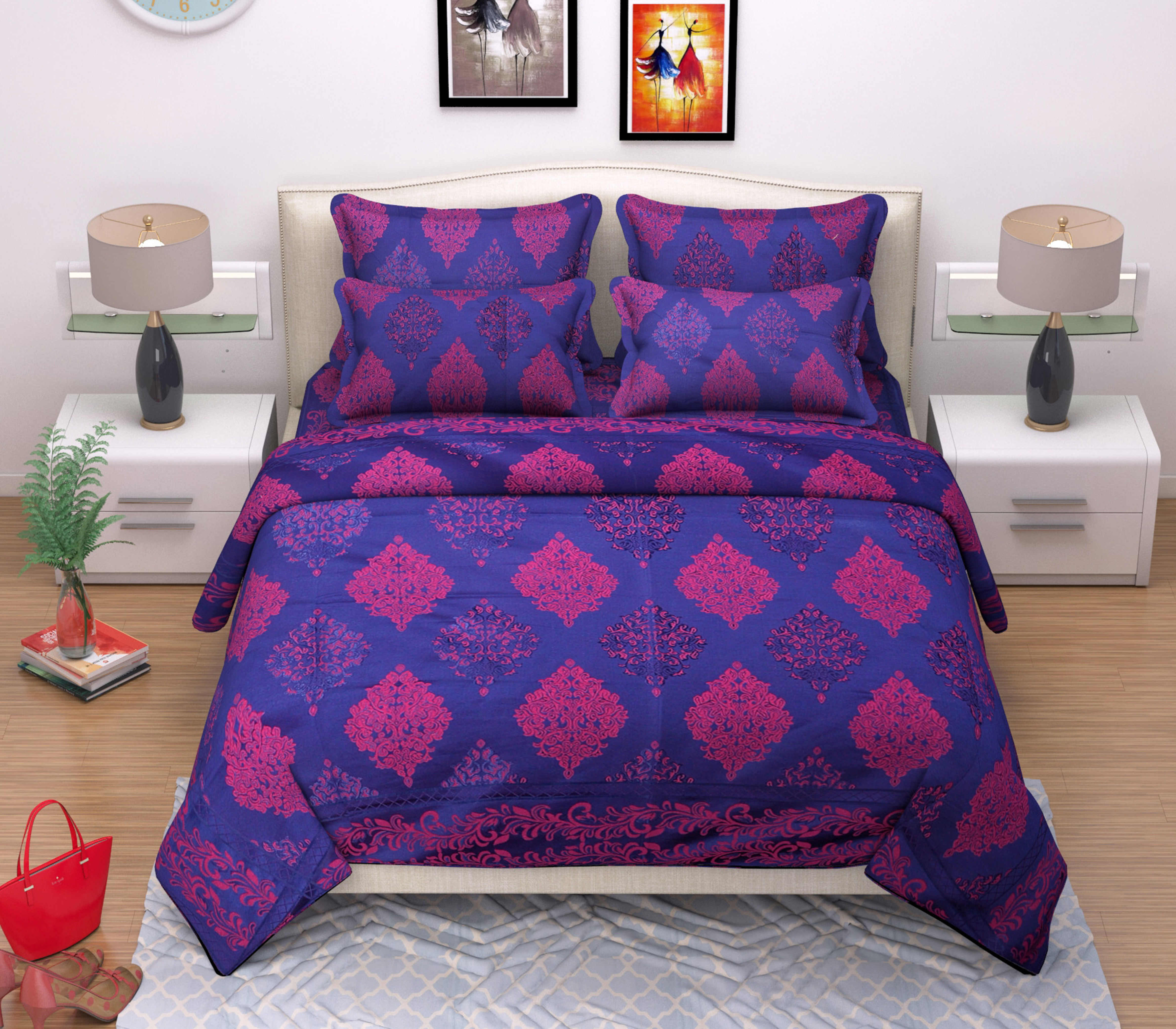 Jacquard Decorative Bedsheets - Woven Cotton Blend, Elegant Home Textile For Bedding And Hotel Use