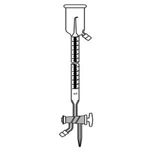 Burettes, Over Flow Cup, Automatic Zero, Double Oblique Bore Ptfe Key Stopcock, 3-way, Equipment Materials: Laboratory Glassware