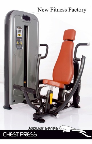 Chest Press Machine - Commercial Grade, Adjustable Operation Mode | Brown Seat, Ideal for Chest Workouts