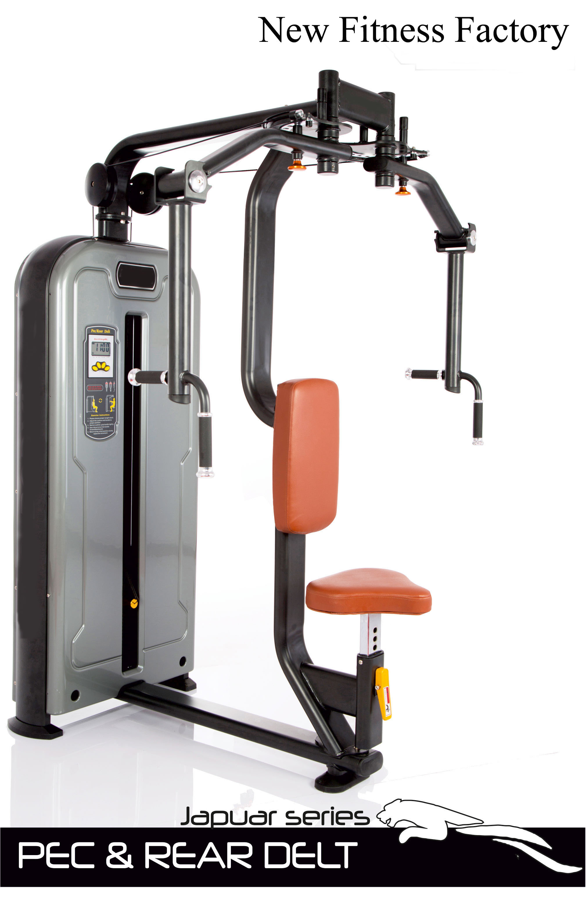 Chest Press Machine - Commercial Grade Adjustable Operation Mode | Brown Seat Ideal For Chest Workouts